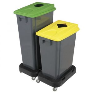 Slim Fit Recycling Bin With Lid - 60 Litre