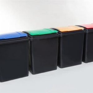 Lift Top Recycling Bin With Coloured Lids - 50 Litre