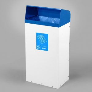 Steel recycling bin blue