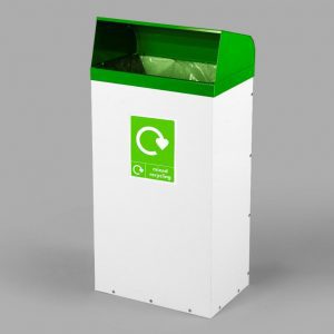 Steel recycling bin green